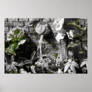 Blutegel und Red String Frog Fountain Print Poster