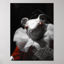 Blutegel und Roter String White Mouse Print Poster