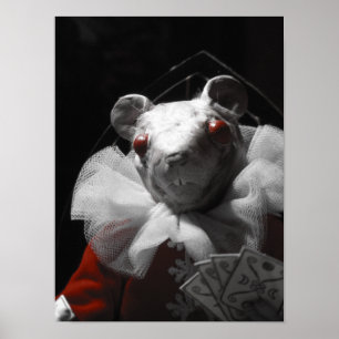 Blutegel und Roter String White Mouse Print Poster
