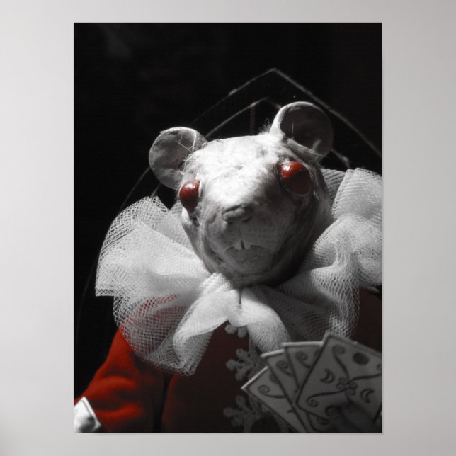 Blutegel und Roter String White Mouse Print Poster (Vorne)