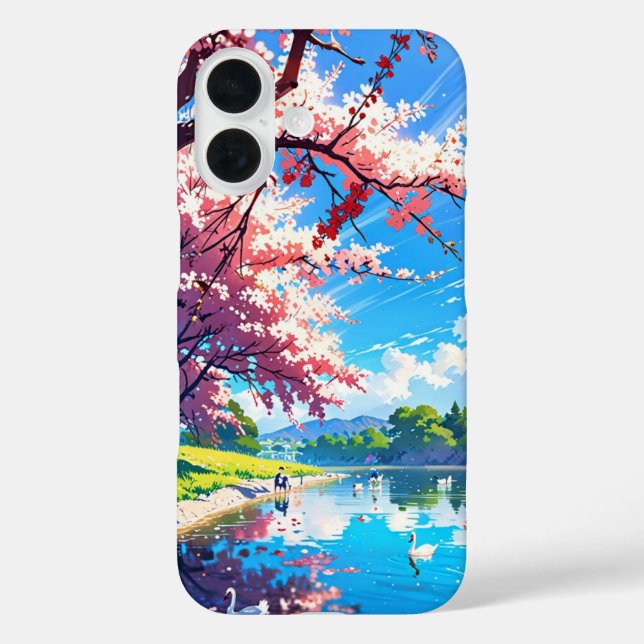 Blüten am See - Dreamy Anime Spring Case-Mate iPhone Hülle (Rückseite)