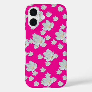 Blüten auf heiß rosa iPhone 16 hülle