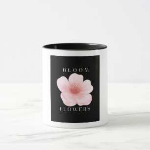 Blüten Blumen Elegante Rosa Blüten Ästhetik Schwar Tasse