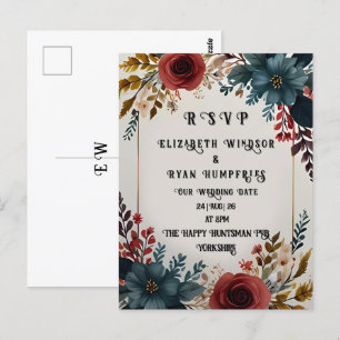 Blüten der Liebe" Einladung zur Hochzeit Po Postkarte