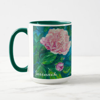 "Blüten der Liebe" Personalisierte Rose Tasse