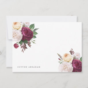 Blüten der Vintage Blooms auf einer flachen Notizk Karte