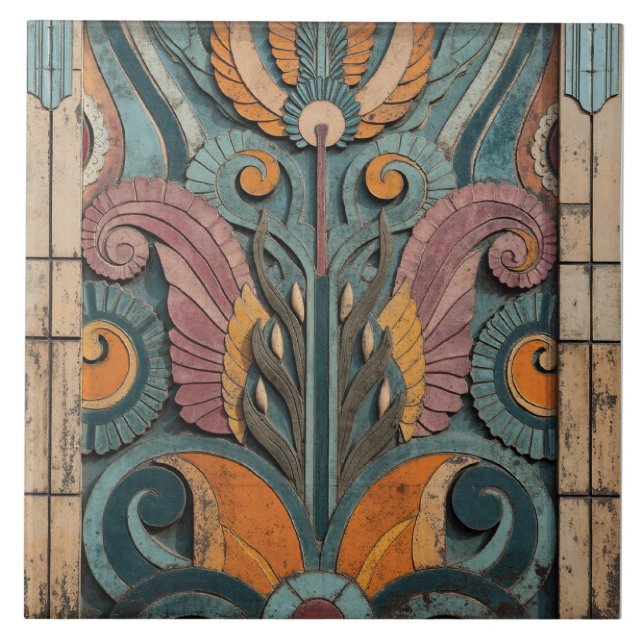 Blüten des goldenen Zeitalters Fliese (Vorderseite)