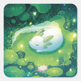 Blüten des Teich Axolotl Garden Quadratischer Aufkleber