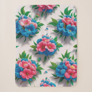 Blüten-Eleganz: Ein Chic Floralmuster  Sherpadecke