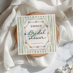 Blüten Grüne Linien Servietten