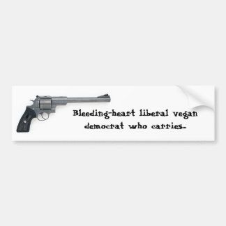 Bluten-Herz liberaler veganer Demokrat, der trägt Autoaufkleber