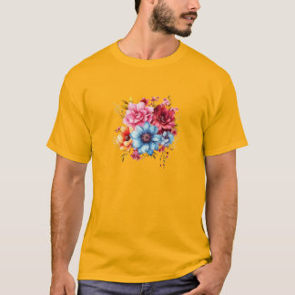 Blüten im Blut: Lebendige blumengeschmückte Gelass T-Shirt