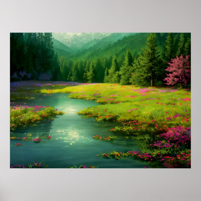 Blüten im Glade: Waldfreude Poster (Vorne)