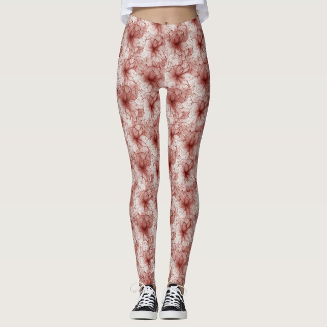 Blüten im Scarlet Veil Leggings (Vorderseite)