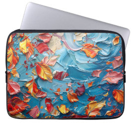 Blüten in Bewegung – Expressiver abstrakter Floral Laptopschutzhülle