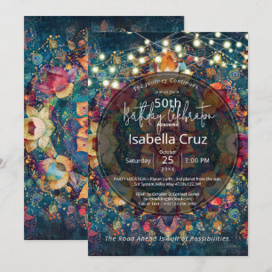 Blüten in Bewegung Florales Mandala-Design Einladung