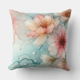 Blüten in Bloom: Ein Abstraktes Alkoholtink-Design Kissen