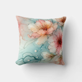 Blüten in Bloom: Ein Abstraktes Alkoholtink-Design Kissen
