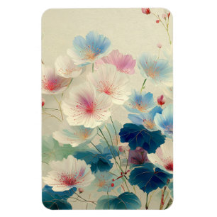 Blüten in Blüte – Sanfte Pastell-Botanik-Kunst #1 Magnet