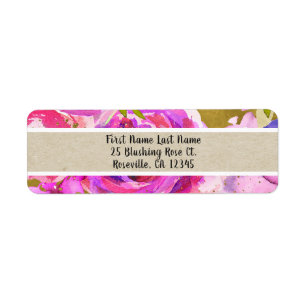 Blüten in Rosa Lila Gold Moderne Trendige Florale