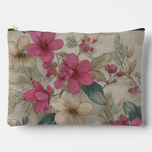 Blüten in Rosa Zubehörtasche (Vorderseite)