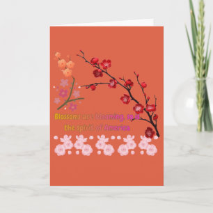 Blüten in rosaroter Harmonie rot orange Karte