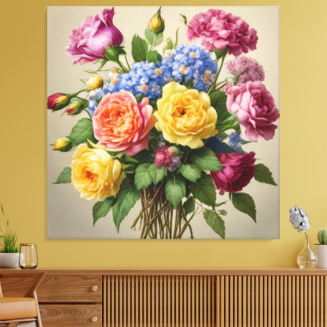 Blüten in Vollblut Leinwanddruck (Insitu (Wohnzimmer))