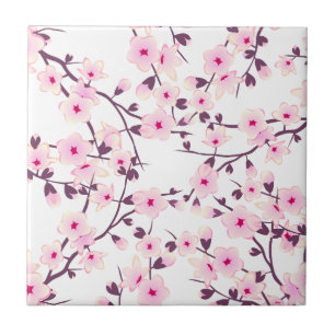 Blüten-Kirschblüten Rosa Weiß Fliese