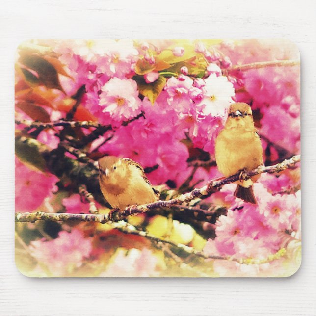 Blüten-Piepmätze Mousepad (Vorne)