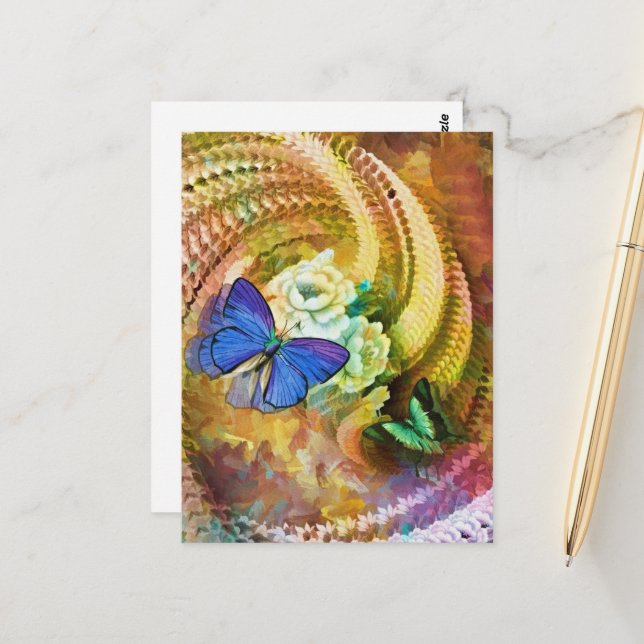 Blüten Postkarte (Vorderseite/Rückseite Beispiel)