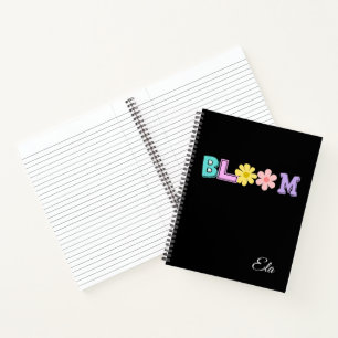 Blüten-Retro-Pastell-Blumen-Personalisiertes Notiz Notizbuch