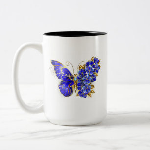 Blüten Saphir Schmetterling Zweifarbige Tasse