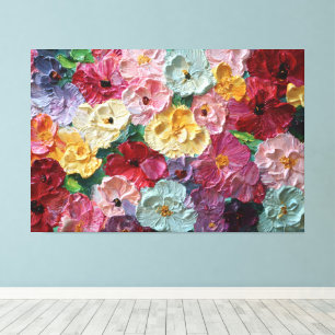 Blüten strukturierte abstrakte Wandkunst Leinwanddruck