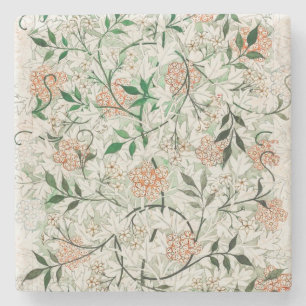 Blüten-Tapete   Vintage Art Nouveau Floral Steinuntersetzer