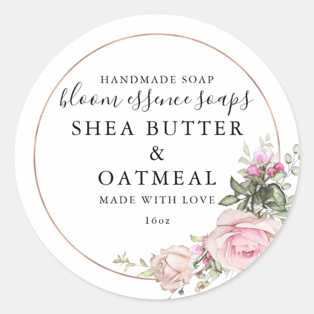 Blüten und Folien | Seifenaufkleber Runder Aufkleber (Vorderseite)