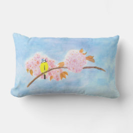 Blüten und Gartenvögel Lendenkissen