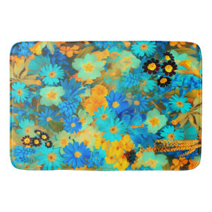Blüten und gelbe Frühlingsblumen Badematte