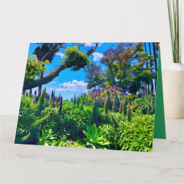 Blüten und Grünpflanzen Karte