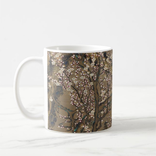 Blüten und Mond von Ito Jakuchu Kaffeetasse (Links)