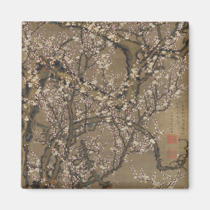 Blüten und Mond von Ito Jakuchu Magnet
