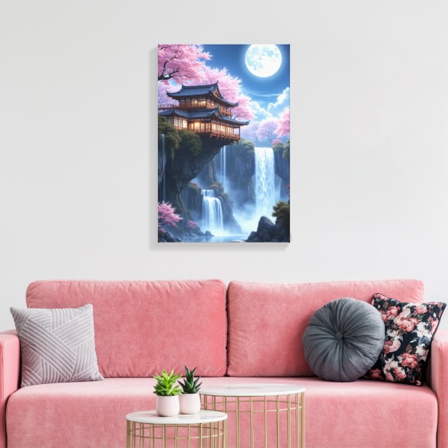 Blüten und Mondlicht Leinwanddruck (Insitu (Wohnzimmer))