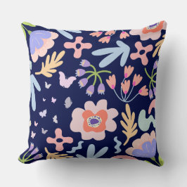 Blüten und Schmetterling im Frühling Kissen