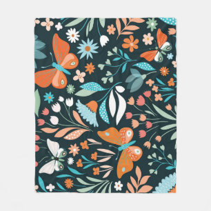 Blüten und Schmetterlinge, dekorative nahtlose Pat Fleecedecke