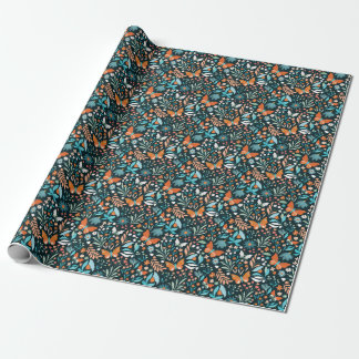 Blüten und Schmetterlinge, dekorative nahtlose Pat Geschenkpapier