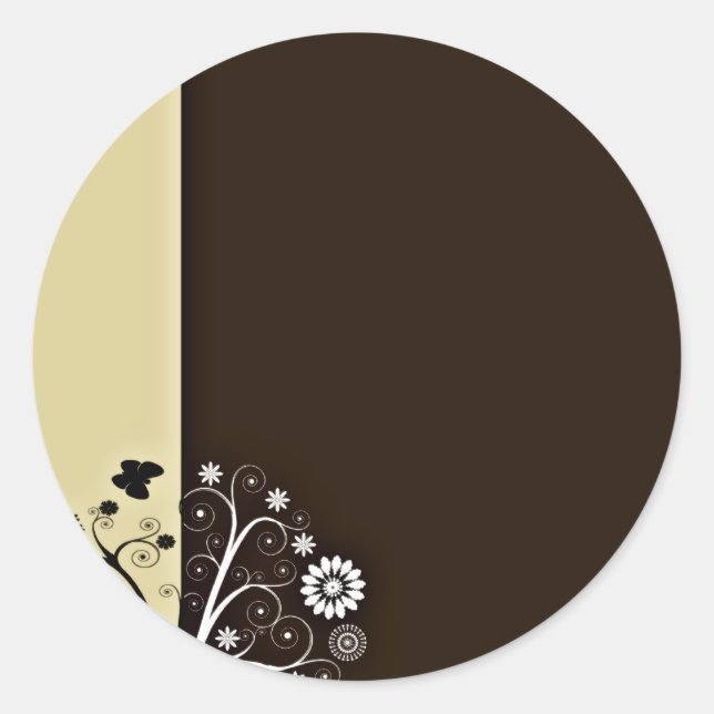 Blüten und Schmetterlinge Runder Aufkleber (Vorderseite)