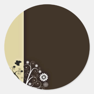 Blüten und Schmetterlinge Runder Aufkleber