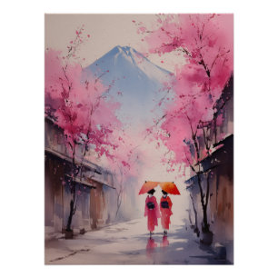 Blüten und Stille – Flanieren unter den Sakura Poster