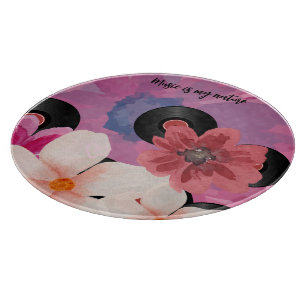 Blüten und Vinyl Schneidebrett