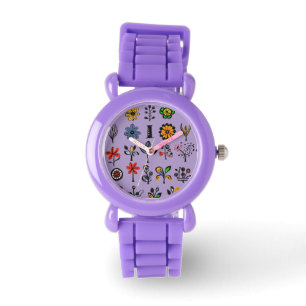 Blüten und Vögel Armbanduhr