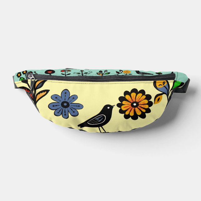 Blüten und Vögel Bauchtasche (Ablage )